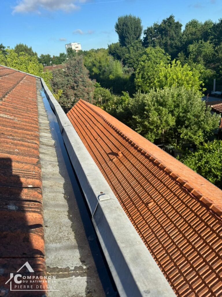 Rénovation complète de toiture avec fabrication et pose de rives et chéneaux zinc